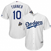 Dodgers 10 Justin Turner White 2018 World Series Cool Base Player Jersey Dzhi,baseball caps,new era cap wholesale,wholesale hats